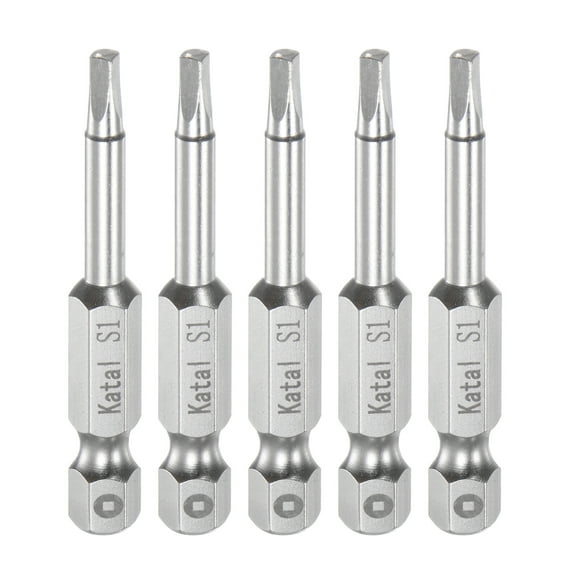 Uxcell S1 Magnetic Square Screwdriver Bit 1/4" Hex Shank 2" Length Screw Driver, 5 Pack