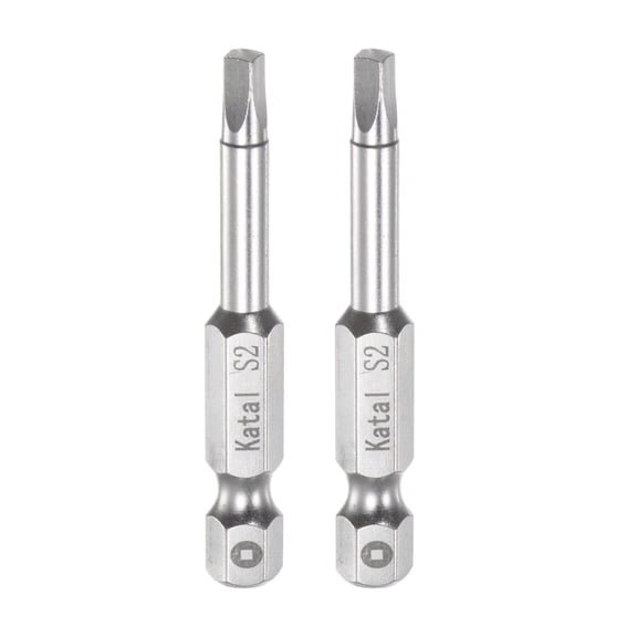 Uxcell S2 Magnetic Square Screwdriver Bit 1/4" Hex Shank 2" Length Screw Driver, 2 Pack