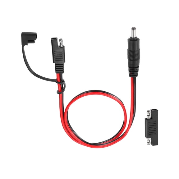 Uxcell SAE to DC 5521 Male Adapter Cable, 14AWG 300V 2FT Cable Wire Solar Panel Connector with Polarity Reverse Adapter Waterproof Cover for Solar Panel Portable Power Station