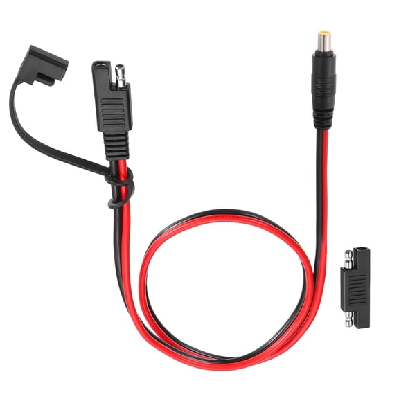 Uxcell SAE to DC 8mm Male Adapter Cable, 14AWG 300V 2FT Cable Wire Solar Panel Connector with Polarity Reverse Adapter Waterproof Cover for Solar Panel Portable Power Station