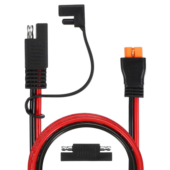 Uxcell SAE to XT60 Connector Extension Cable, 1ft 300V SAE Cord to XT60 Female Adapter Charger 12AWG with Waterproof Caps & Polarity Reverse Adapter for Cars, Solar Panels, Charging