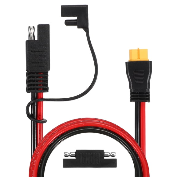 Uxcell SAE to XT60 Connector Extension Cable, 3.3ft 300V SAE Cord to XT60 Female Adapter Charger 12AWG with Waterproof Caps & Polarity Reverse Adapter for Cars, Solar Panels, Charging
