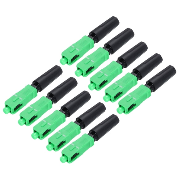 Uxcell SC/APC Fiber Optic Quick Connector Single Mode Straight SC Fiber Optic Fast Connectors Adapter for CATV Network 10Pcs