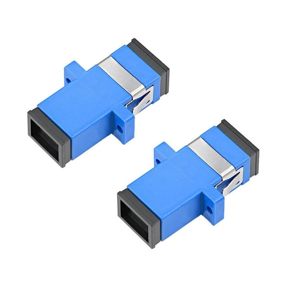 Uxcell SC to SC Fiber Coupler Flange Type Fiber Optical Adapter Connector Singlemode/Multimode 2 Pcs
