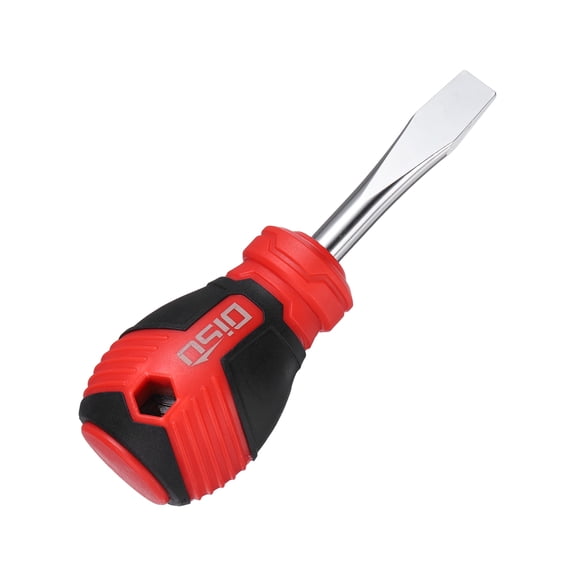 Uxcell SL10 Short Flat Head Screwdriver 9.3mm S2 Steel Screw Driver Short Flat Screwdrivers Assembly Tools with Plastic Handle for Camera Cage Slotted Screw 111mm Long