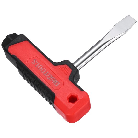 Uxcell SL10 T-Handle Flat Head Screwdriver 9.3mm S2 Steel t Type Camera Screw Driver Short Flat Screwdrivers Assembly Tools with Plastic Handle for Camera Cage Slotted Screw 99.5mm H