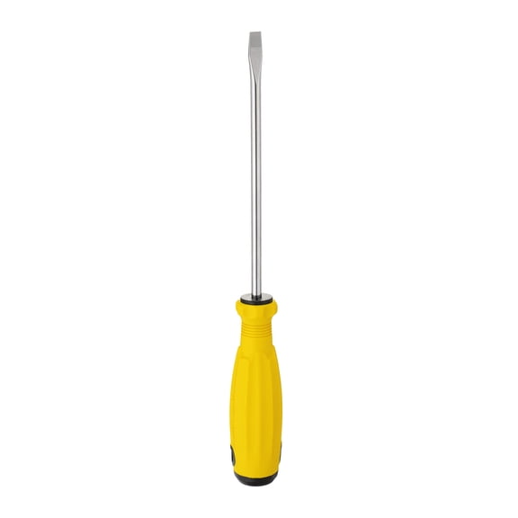 Uxcell SL6 Flat Head Screwdriver 10.4" Magnetic Slotted Screwdriver CR-V with Ergonomic Handle for Repairing, Yellow