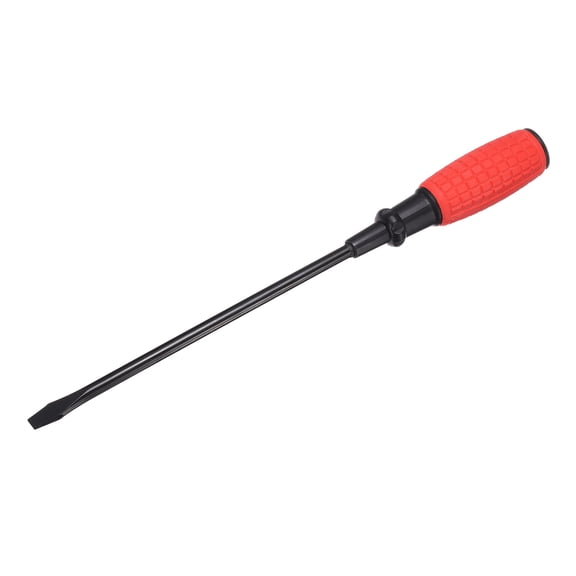 Uxcell SL7 Flat Head Screwdriver 12.2" Length 45# Steel Magnetic Slotted Screwdrivers with Ergonomic Grip for Appliances Furniture Automotive Repairing
