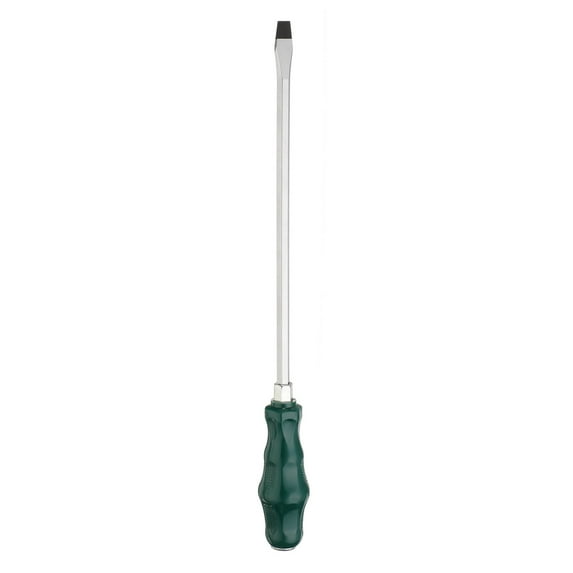 Uxcell SL8 Flat Head Screwdriver 9.8" Magnetic Demolition Slotted Screwdriver CR-V with Ergonomic Handle, Green