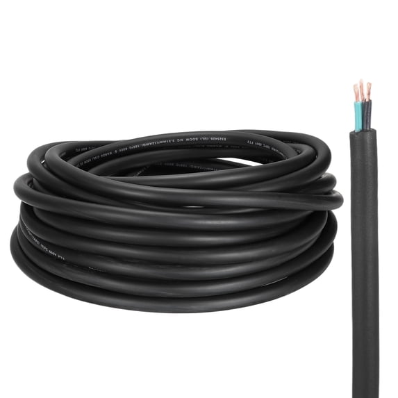 Uxcell SOOW 12 Gauge 3 Conductor Electrical Wire, 50ft 12 AWG Automotive Wire, Portable Power Cable 600V for Generators, LED Lights, Battery Chargers, Flexible Extension Cord