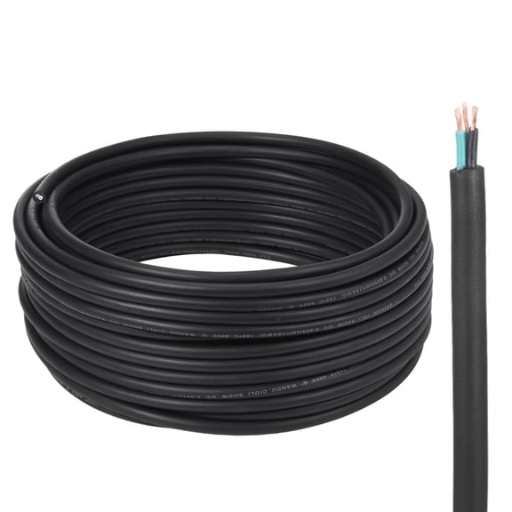 Uxcell SOOW 18 Gauge 3 Conductor Electrical Wire, 25ft 18 AWG Automotive Wire, Portable Power Cable 600V for Generators, LED Lights, Battery Chargers, Flexible Extension Cord