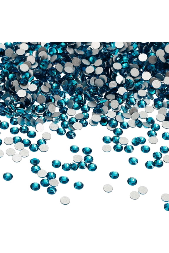 SS3 Round Flatback Rhinestones 1.2-1.4mm Crystal Glass Gems Diamonds for DIY Crafts Clothes Shoes Nail Art Decoration, Blue 2880Pcs