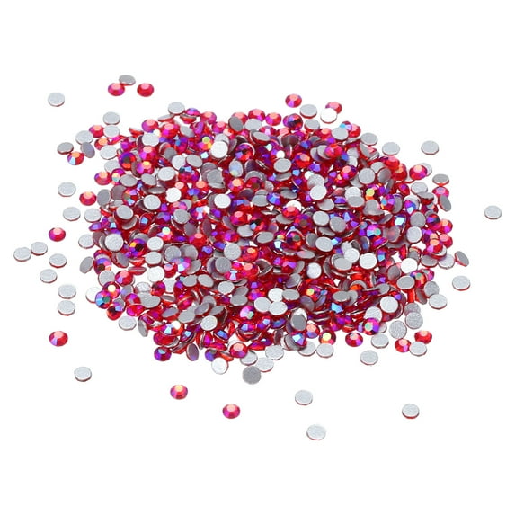 Uxcell 1440Pcs Glass Diamante Rhinestone, Man Made Gems AB Red 1.5-1.7 mm