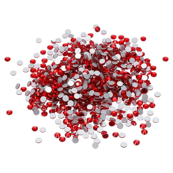 Uxcell 1440Pcs Glass Diamante Rhinestone, Man Made Gems Light Red 1.3-1.4 mm