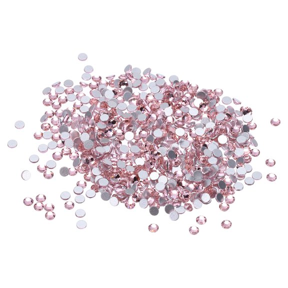Uxcell 1440Pcs Glass Diamante Rhinestone, Man Made Gems Light Pink 1.9-2.0 mm