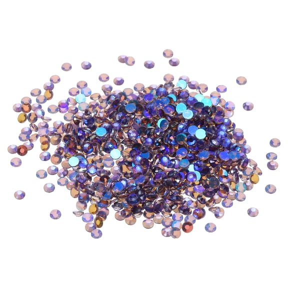 Uxcell 1440Pcs Glass Diamante Rhinestone, Man Made Gems Violet 1.9-2.0 mm