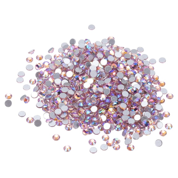 Uxcell 1440Pcs Glass Diamante Rhinestone, Man Made Gems AB Light Pink 2.3-2.5 mm