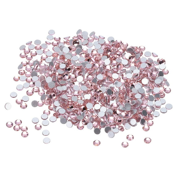Uxcell 1440Pcs Glass Diamante Rhinestone, Man Made Gems Light Pink 2.3-2.5 mm