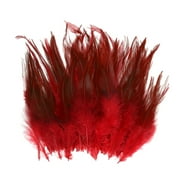 Uxcell Saddle Hackle Rooster Feathers 4-6", Rooster Feathers Loose Hackle Feather, Red 100 Pcs