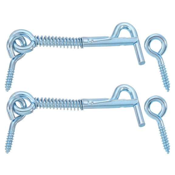 Uxcell Safety Hook and Eye Latch 2.5" Iron Gate Hook and Eye Latch with Lock for Family Farm Gate 2 Pack