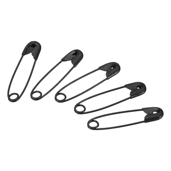 Uxcell Safety Pins 0.98 Inch Metal Small Sewing Pins Black 500Pcs