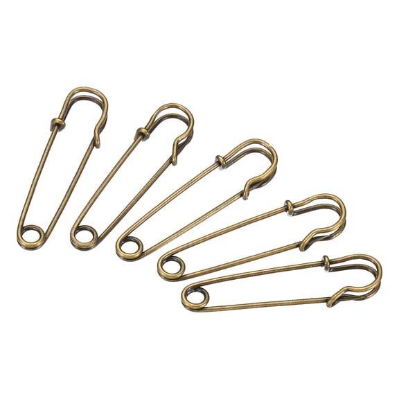 Uxcell Safety Pins 1.5 inch Large Metal Sewing Pins Bronze Tone 20Pcs