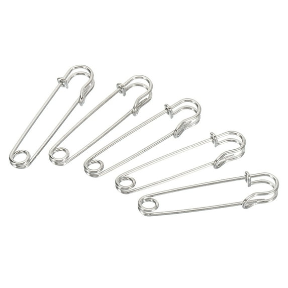 Uxcell Safety Pins 1.5 inch Large Metal Sewing Pins Silver Tone 20Pcs