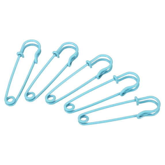 Uxcell Safety Pins 1.97 Inch Large Metal Sewing Pins Blue 50Pcs