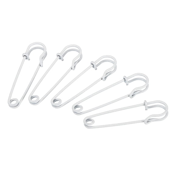 Uxcell Safety Pins 1.97 Inch Large Metal Sewing Pins White 50Pcs