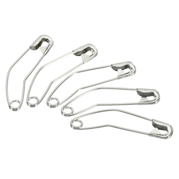 Uxcell Safety Pins 1.97 Inch Metal Nickel Plated Curved Sewing Pins Silver Tone 50Pcs