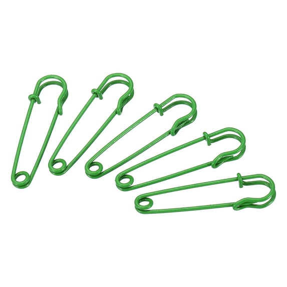 Uxcell Safety Pins 1.97 inch Large Metal Sewing Pins Green 20Pcs