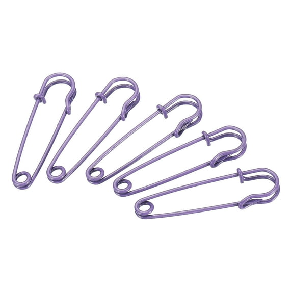 Uxcell Safety Pins 1.97 inch Large Metal Sewing Pins Purple 20Pcs