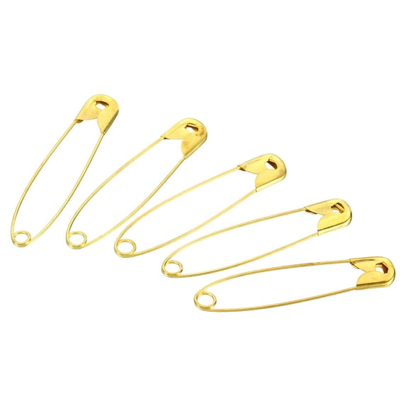 Uxcell Safety Pins 2.13 Inch Nickle Plated Small Sewing Pins Gold Tone 100Pcs