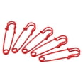 thumbnail image 1 of Uxcell Safety Pins 2.48 inch Large Metal Sewing Pins Red 20Pcs, 1 of 5