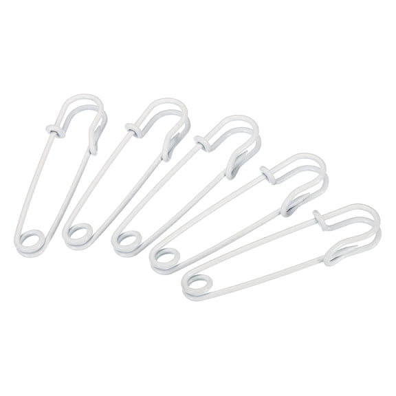 Uxcell Safety Pins 2.48 inch Large Metal Sewing Pins White 20Pcs