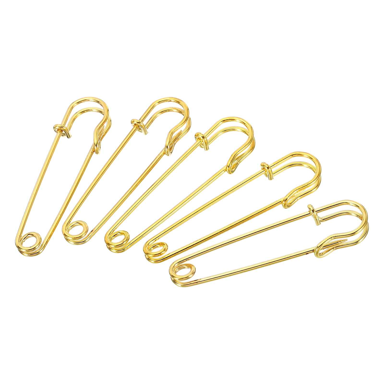 Uxcell Safety Pins 2.76 inch Large Metal Sewing Pins Gold Tone 20Pcs ...