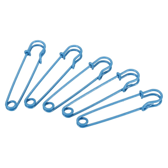 Uxcell Safety Pins 2.95 Inch Large Metal Sewing Pins Blue 15Pcs