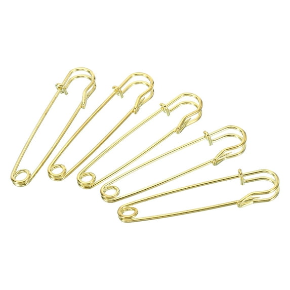 Uxcell Safety Pins 2.95 Inch Large Metal Sewing Pins Gold Tone 50Pcs