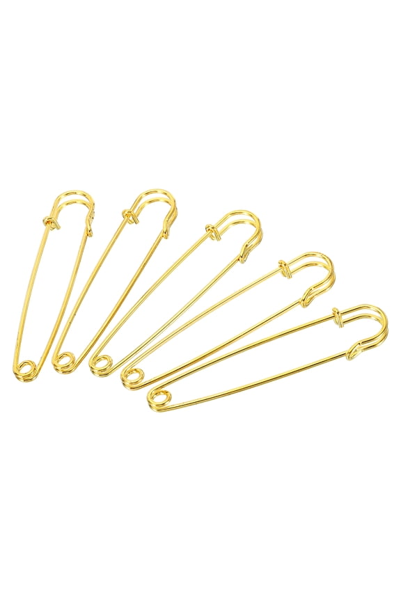 Safety Pins 3.5 Inch Large Metal Sewing Pins Gold Tone 10Pcs