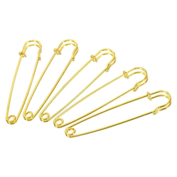 Uxcell Safety Pins 3.5 Inch Large Metal Sewing Pins Gold Tone 10Pcs