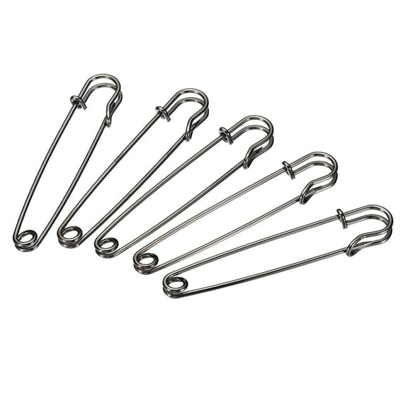 Uxcell Safety Pins 3.94 inch Large Metal Sewing Pins Black 20Pcs