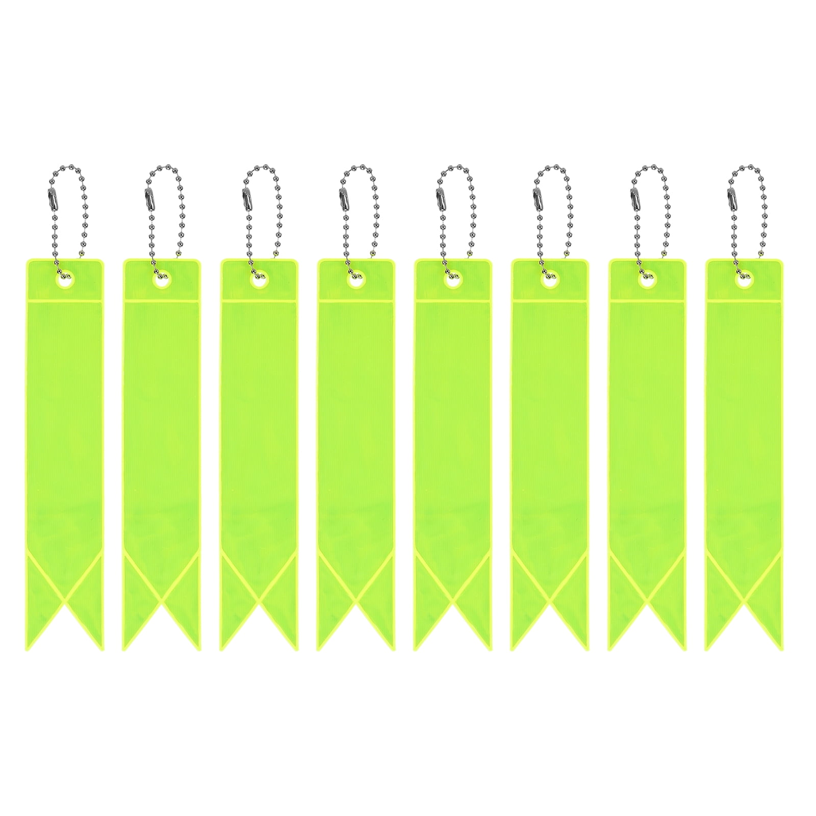 Uxcell Safety Reflector, 8 Pack Tag Pendant Reflective Gear for Backpack, Fluorescent Green