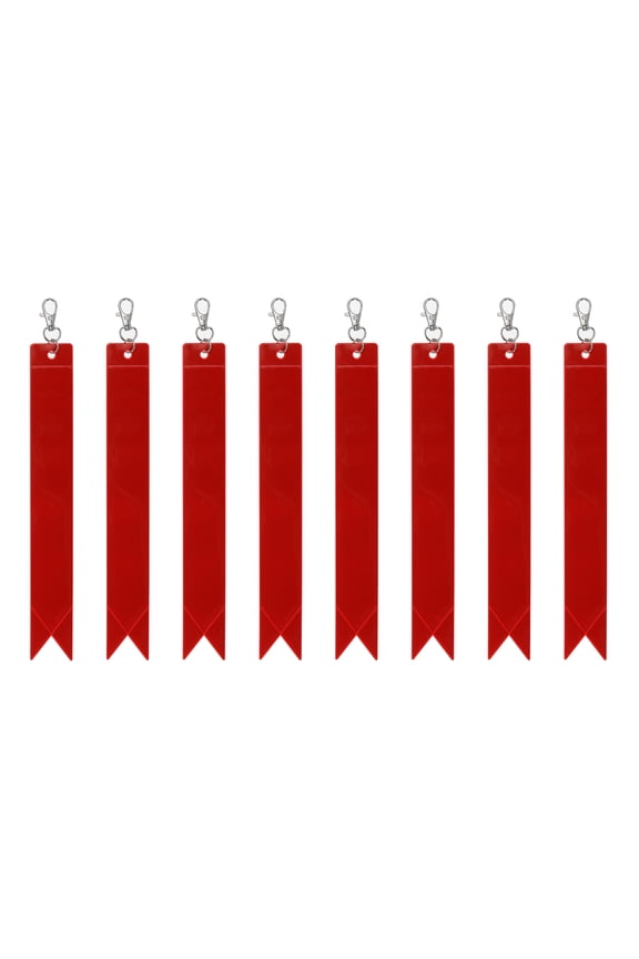 Safety Reflector 8", Reflector Tag Pendant Reflective Safety Keychain Gear with Clip, Red 8 Pcs
