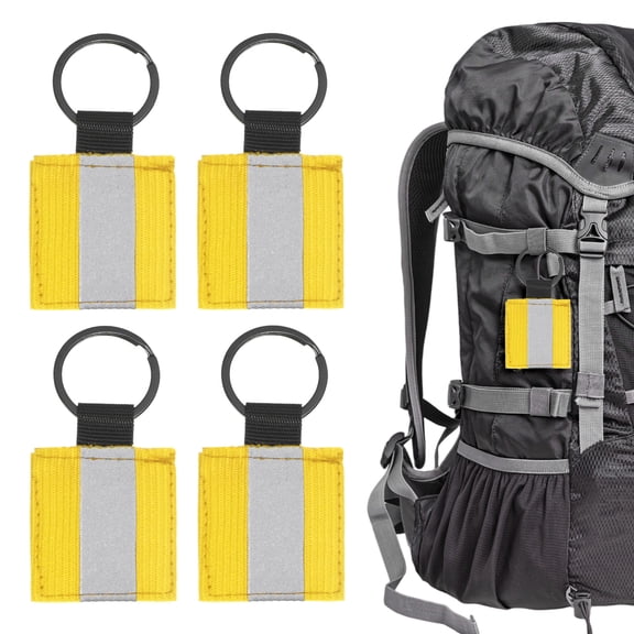 Uxcell Safety Reflector Pendants [4PCS] - Fabric Reflective Safety Keychain Gear for Backpack[Golden-2.8IN/7CM]