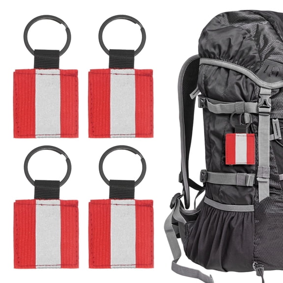 Uxcell Safety Reflector Pendants [4PCS] - Fabric Reflective Safety Keychain Gear for Backpack[Red-2.8IN/7CM]