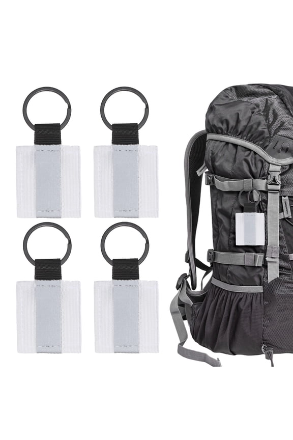 Safety Reflector Pendants [4PCS] - Fabric Reflective Safety Keychain Gear for Backpack[White-2.8IN/7CM]