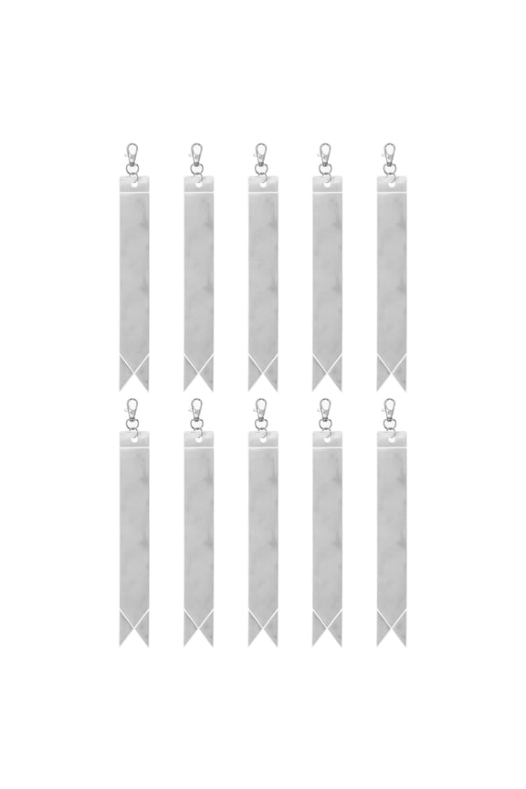 Safety Reflector, Reflective Tags Pendant Safety Keychain Gear with Clip 8.7" & Silver & 10Pcs - Fitting For(Keychain/Purses/Backpack/Wheelchairs Cycling/Running/Walking)