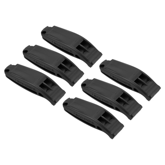 Uxcell Safety Survival Whistles, Safety Whistle with Lanyard for Kayaking, Black 6 Pack