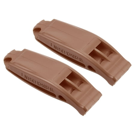 Uxcell Safety Survival Whistles, Safety Whistle with Lanyard for Kayaking, Brown 2 Pack