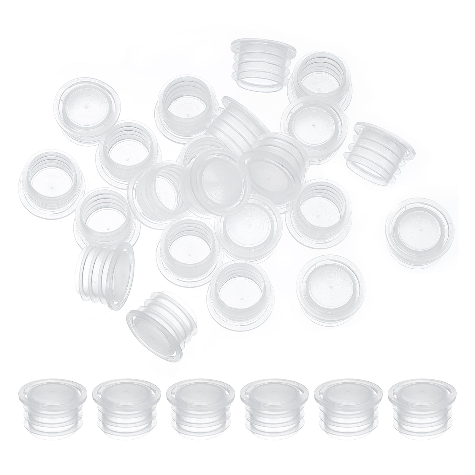 Uxcell 10-Pack Salt Shaker Stoppers - Clear PE Plastic Plug, 26mm Thread Diameter